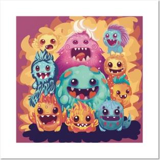 Cute monsters family Posters and Art